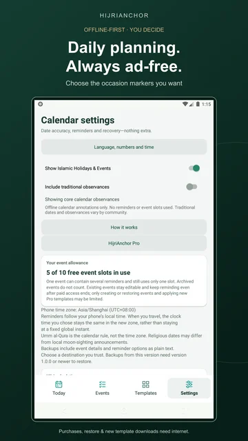 Daily planning. Always ad-free.